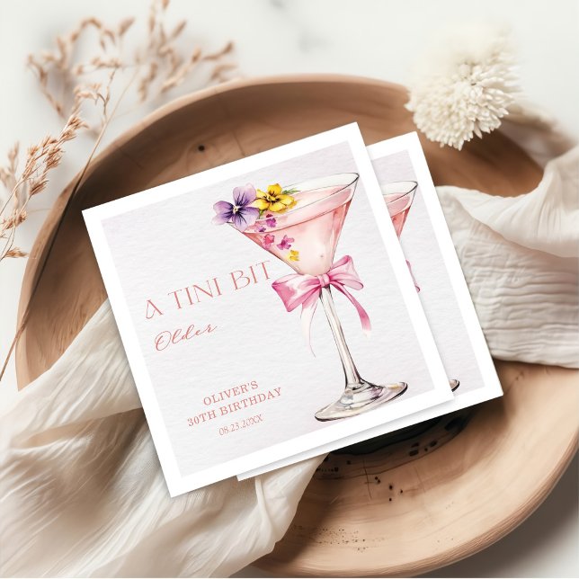 A Tini Bit Older Martini 30th Birthday Party  Napkin (Creator Uploaded)