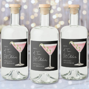 A Tini Bit Older Martini Birthday Liquor Bottle Label