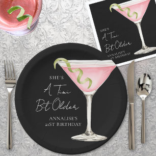 A Tini Bit Older Martini Birthday Paper Plate