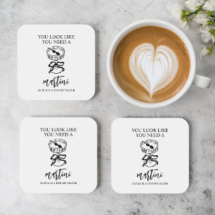 A Tini Bit Older Martini Birthday Party Favor  Coaster