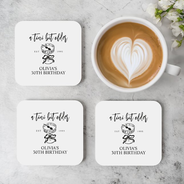 A Tini Bit Older Martini Birthday Party Favour  Coaster (Creator Uploaded)