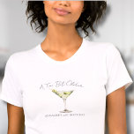 A Tini Bit Older Martini Birthday T-Shirt<br><div class="desc">A Tini Bit Older Birthday T-Shirt. This playful design features a watercolor green martini glass with olives in the centre, paired with the phrase “A Tini Bit Older” in curved script above the glass for a fun, cheeky vibe. Below the martini glass, the birthday person's name and age are displayed...</div>