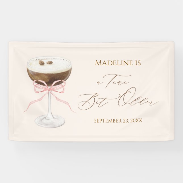 A Tini Bit Older Martini Birthday Welcome Sign (Horizontal)