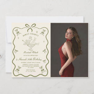A Tini Bit Older Martini Bow 30th Birthday Photo Invitation