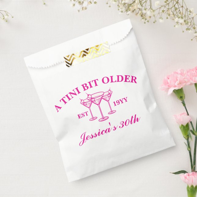 A Tini Bit Older Martini Custom Birthday Party  Favour Bags (Sealed)