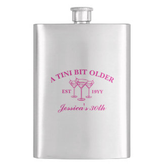A Tini Bit Older Martini Custom Birthday Party  Hip Flask