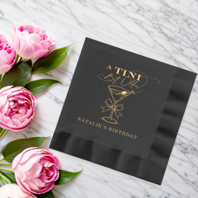 A Tini Bit Older Martini Foil Stamped Napkins (Insitu (Wedding))