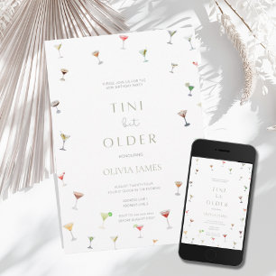 A tini bit older martini olive birthday  invitation