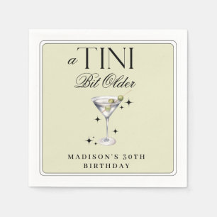 a Tini Bit Older Martini Olive Birthday Napkin