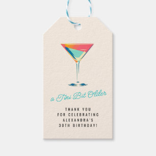 A Tini Bit Older Martini Theme Retro 30th Birthday Gift Tags