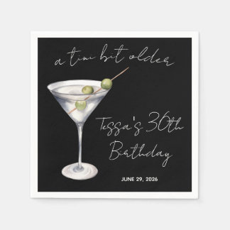 A Tini Bit Older, Martini Themed Birthday Party Napkin