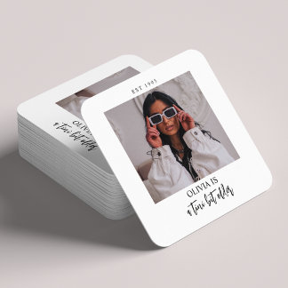 A Tini Bit Older Martini Themed Photo Party Favour Square Paper Coaster