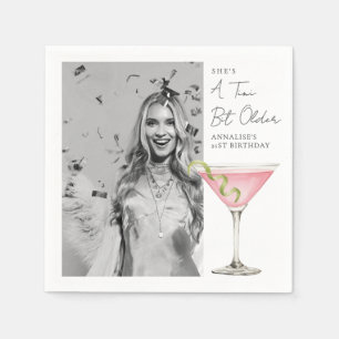 A Tini Bit Older Photo Martini Birthday Napkin