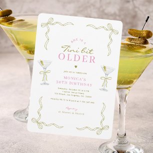 A Tini Bit Older Pink & Green 30th Birthday Party Invitation