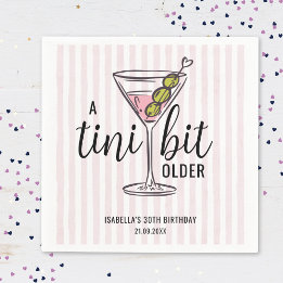 A Tini Bit Older Pink Martini Themed Birthday Napkin