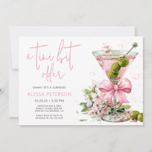 A Tini Bit Older Pink Script Surprise Birthday  Invitation