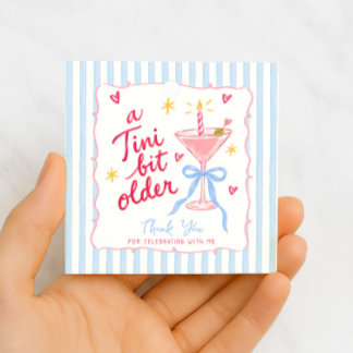 A Tini Bit Older Whimsical Martini Birthday Favour Tags