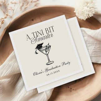 A Tini Bit Smarter Black White Graduation Napkin