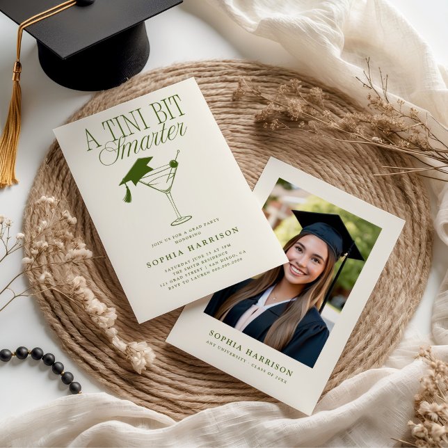 A Tini Bit Smarter Green Graduation Invitation (Creator Uploaded)