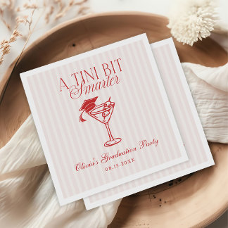A Tini Bit Smarter Pink Red Graduation Napkin