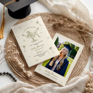 A Tini Bit Smarter Quirky Hand Drawn Graduation Invitation