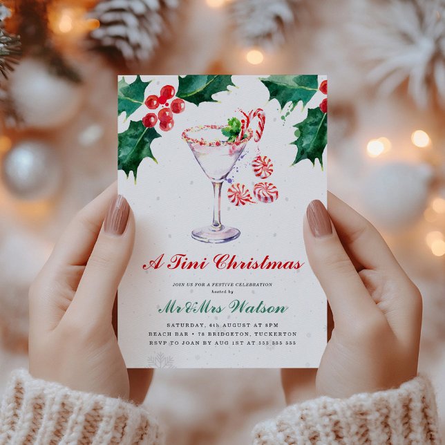 A Tini Christmas Martini Christmas Party Invitation (Creator Uploaded)