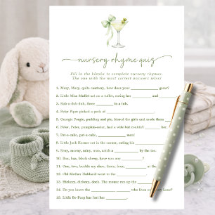 A Tini One Baby Shower Nursery Rhyme Quiz Game