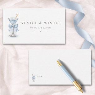 A Tini One Blue Martini Bow Boy Baby Shower Enclosure Card