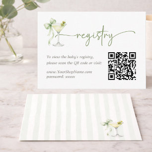 A Tini One Elegant Baby Shower QR Code Registry Enclosure Card