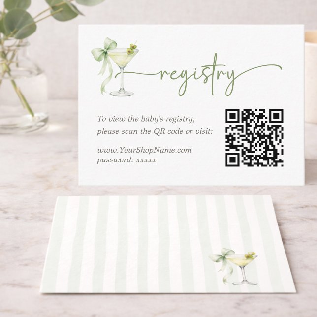 A Tini One Elegant Baby Shower QR Code Registry  Enclosure Card (Creator Uploaded)