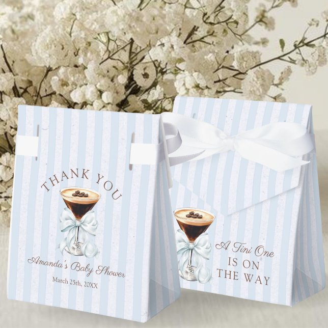 A Tini One Espresso Martini Baby Shower Gift Favour Box (A tini one is on the way Espresso martini baby shower Thank you Favor Gift Boxes)