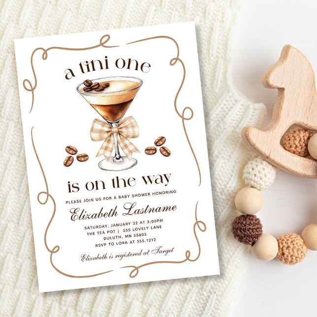 A Tini One Espresso Martini Baby Shower Invitation (A Tini One Espresso Martini Baby Shower Invitation)
