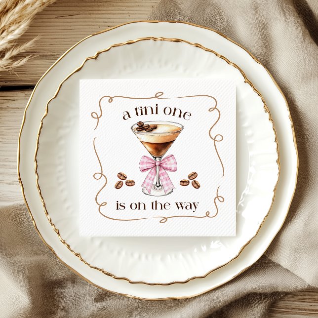 A Tini One Espresso Martini Pink Bow Baby Shower Napkin (A Tini One Espresso Martini Pink Bow Baby Shower Napkins)