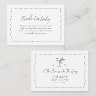 A Tini One Is On The Way Baby Shower Book For Baby Enclosure Card