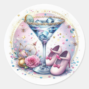 A Tini One Is On The Way Baby Shower Classic Round Sticker