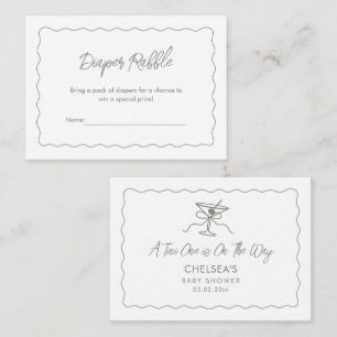 A Tini One Is On The Way Baby Shower Diaper Raffle Enclosure Card