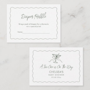 A Tini One Is On The Way Baby Shower Diaper Raffle Enclosure Card