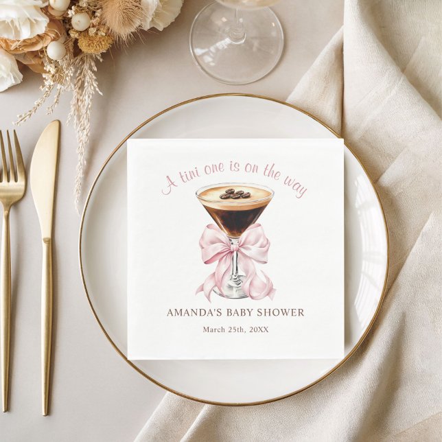 A tini One is on the Way Baby Shower Girl Napkin (A tini One is on the way Baby Shower Napkin)