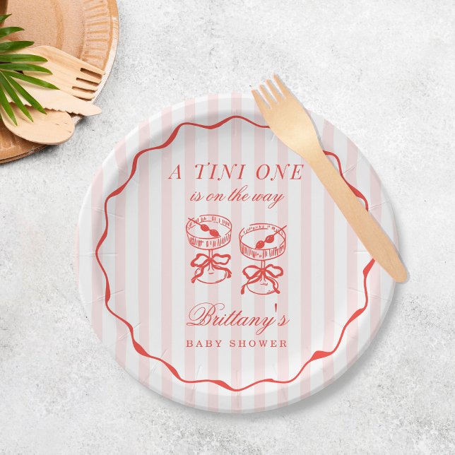 A Tini One Is On The Way Baby Shower Paper Plate (Creator Uploaded)