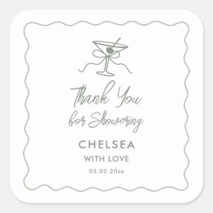 A Tini One Is On The Way Baby Shower Thank You Square Sticker