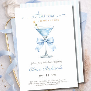 A Tini One Is On The Way Blue Boy Baby Shower  Invitation