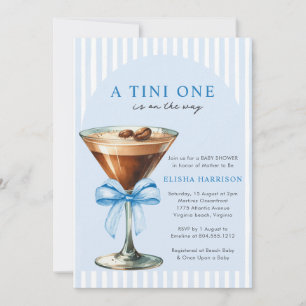 A Tini One Is on the Way Boy Baby Shower Invitation