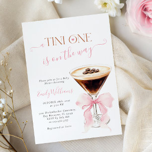 A Tini One Is On The Way Coquette Baby Shower Invitation