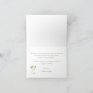 A Tini One Is On The Way Elegant Martini Party Thank You Card