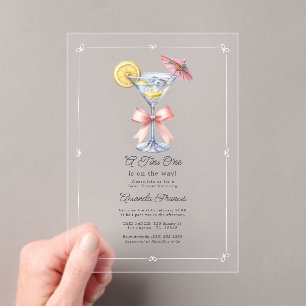 A Tini One Is on the Way Martini Baby Shower Acrylic Invitations