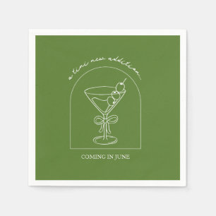 A Tini One Is On the Way Martini Baby Shower  Napk Napkin
