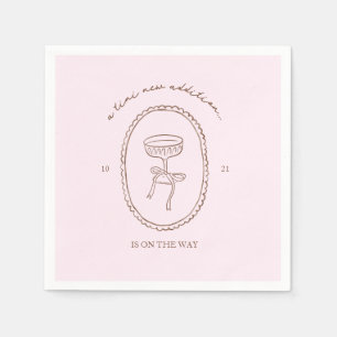 A Tini One Is On the Way Martini Baby Shower Napkin