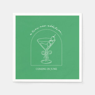 A Tini One Is On the Way Martini Baby Shower Napkin
