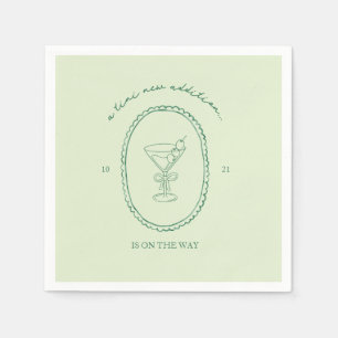 A Tini One Is On the Way Martini Baby Shower Napkin