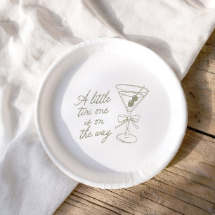 A Tini One Is On The Way Martini Baby Shower  Paper Plate